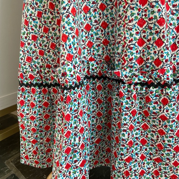 Colonial Colonel Americana Revolutionary Historical Calico Print Dress Size 6 - Picture 6 of 10